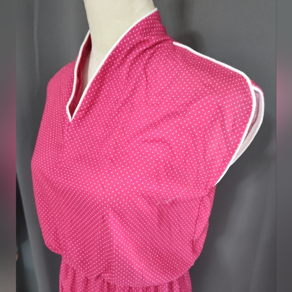 Vintage 70s pink and white swiss dot sears the fashion place - Picture 2 of 6